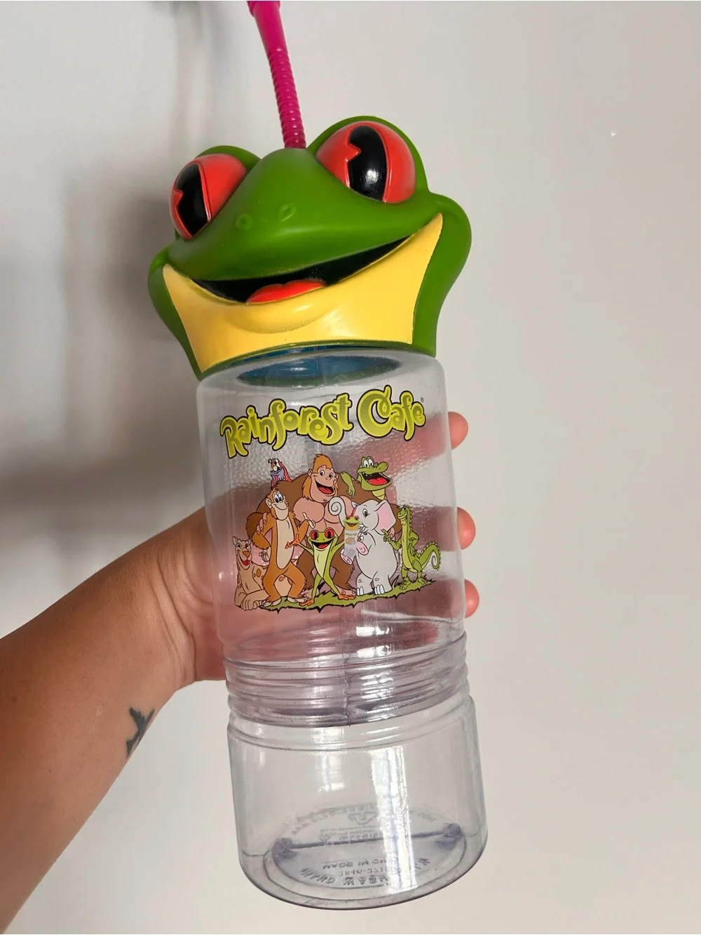 Rainforest Cafe Cha Cha Tree Frog 3D Head Travel Cup Souvenir Drink Snack Cup